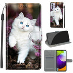 Custodia in pelle PU a vibrazione orizzontale con chiusura magnetica a disegno colorato di tensione con supporto e slot per schede, For Samsung Galaxy A52 5G