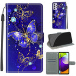 Custodia in pelle PU a vibrazione orizzontale con chiusura magnetica a disegno colorato di tensione con supporto e slot per schede, For Samsung Galaxy A52 5G