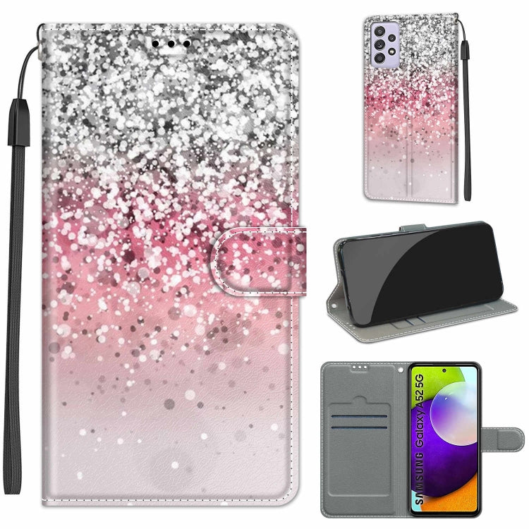 Custodia in pelle PU a vibrazione orizzontale con chiusura magnetica a disegno colorato di tensione con supporto e slot per schede, For Samsung Galaxy A52 5G