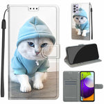 Custodia in pelle PU a vibrazione orizzontale con chiusura magnetica a disegno colorato di tensione con supporto e slot per schede, For Samsung Galaxy A52 5G