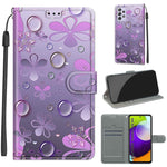 Custodia in pelle PU a vibrazione orizzontale con chiusura magnetica a disegno colorato di tensione con supporto e slot per schede, For Samsung Galaxy A52 5G