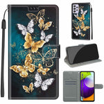 Custodia in pelle PU a vibrazione orizzontale con chiusura magnetica a disegno colorato di tensione con supporto e slot per schede, For Samsung Galaxy A52 5G