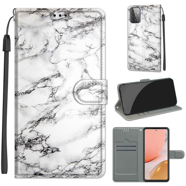 Custodia in pelle PU a vibrazione orizzontale con chiusura magnetica a disegno colorato di tensione con supporto e slot per schede, For Samsung Galaxy A72 5G