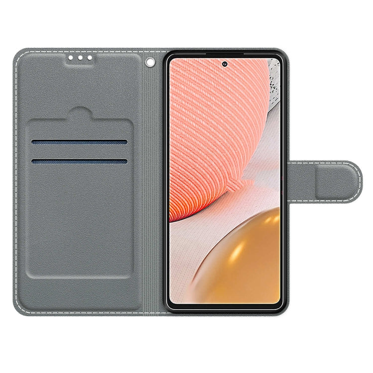 Custodia in pelle PU a vibrazione orizzontale con chiusura magnetica a disegno colorato di tensione con supporto e slot per schede, For Samsung Galaxy A72 5G