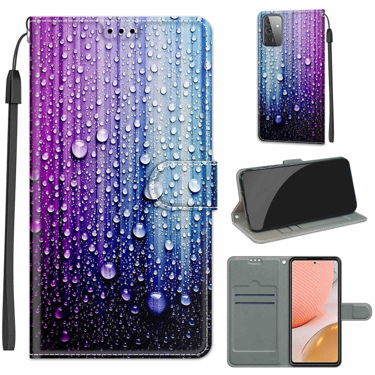 Custodia in pelle PU a vibrazione orizzontale con chiusura magnetica a disegno colorato di tensione con supporto e slot per schede, For Samsung Galaxy A72 5G
