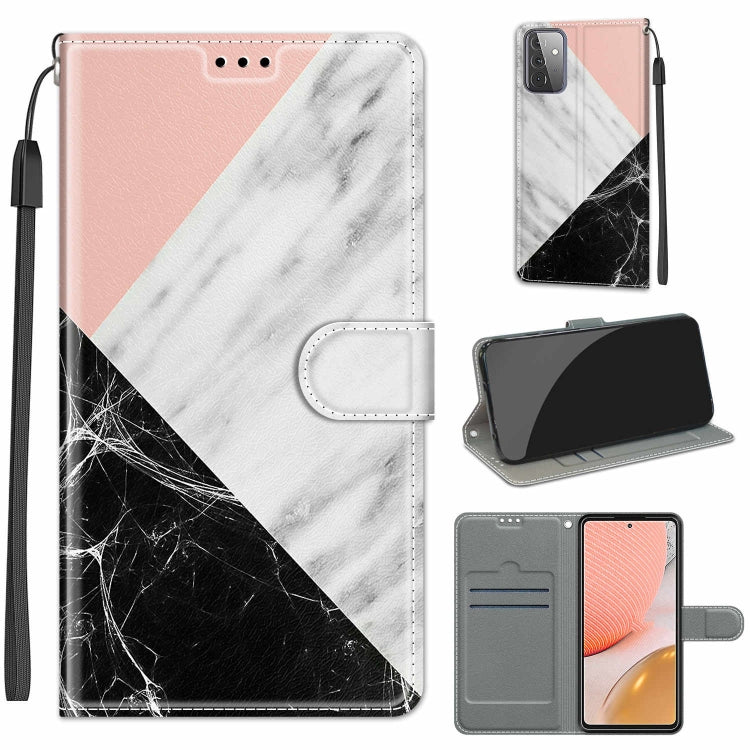 Custodia in pelle PU a vibrazione orizzontale con chiusura magnetica a disegno colorato di tensione con supporto e slot per schede, For Samsung Galaxy A72 5G