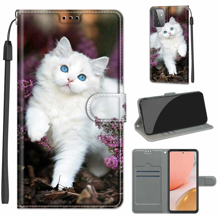 Custodia in pelle PU a vibrazione orizzontale con chiusura magnetica a disegno colorato di tensione con supporto e slot per schede, For Samsung Galaxy A72 5G