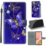 Custodia in pelle PU a vibrazione orizzontale con chiusura magnetica a disegno colorato di tensione con supporto e slot per schede, For Samsung Galaxy A72 5G