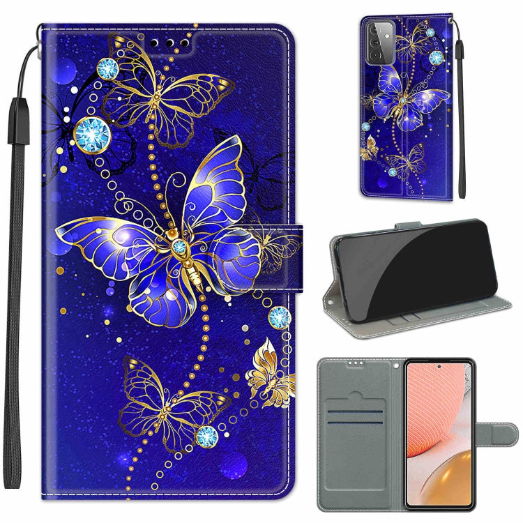 Custodia in pelle PU a vibrazione orizzontale con chiusura magnetica a disegno colorato di tensione con supporto e slot per schede, For Samsung Galaxy A72 5G
