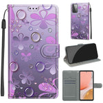 Custodia in pelle PU a vibrazione orizzontale con chiusura magnetica a disegno colorato di tensione con supporto e slot per schede, For Samsung Galaxy A72 5G