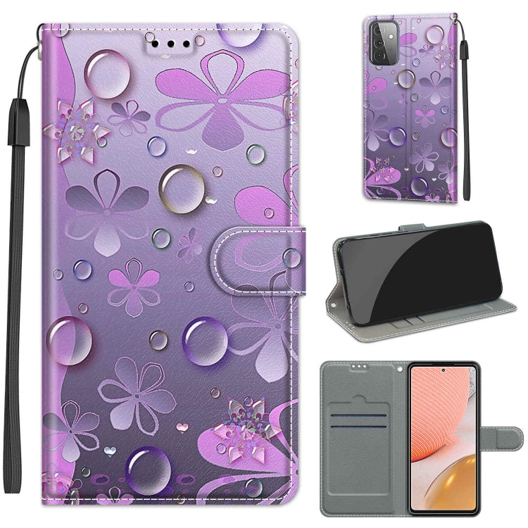 Custodia in pelle PU a vibrazione orizzontale con chiusura magnetica a disegno colorato di tensione con supporto e slot per schede, For Samsung Galaxy A72 5G