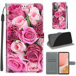 Custodia in pelle PU a vibrazione orizzontale con chiusura magnetica a disegno colorato di tensione con supporto e slot per schede, For Samsung Galaxy A72 5G