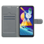 Custodia in pelle PU a vibrazione orizzontale con chiusura magnetica a disegno colorato di tensione con supporto e slot per schede, For Samsung Galaxy M11 / M11 EU Version