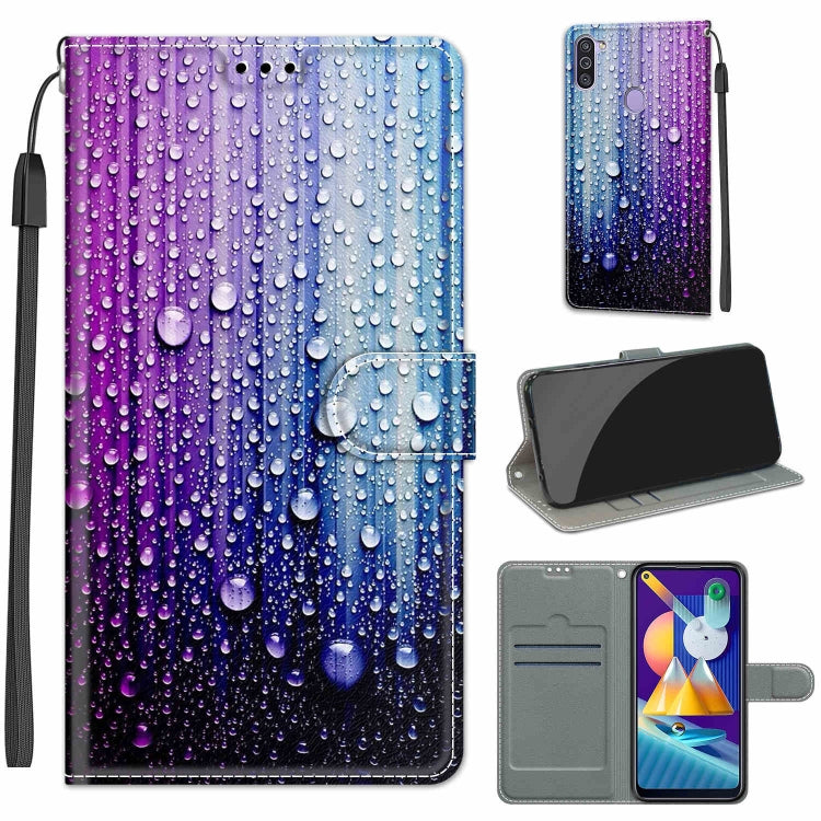 Custodia in pelle PU a vibrazione orizzontale con chiusura magnetica a disegno colorato di tensione con supporto e slot per schede, For Samsung Galaxy M11 / M11 EU Version