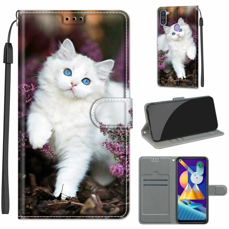 Custodia in pelle PU a vibrazione orizzontale con chiusura magnetica a disegno colorato di tensione con supporto e slot per schede, For Samsung Galaxy M11 / M11 EU Version