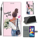 Custodia in pelle PU a vibrazione orizzontale con chiusura magnetica a disegno colorato di tensione con supporto e slot per schede, For Samsung Galaxy M11 / M11 EU Version