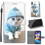 Custodia in pelle PU a vibrazione orizzontale con chiusura magnetica a disegno colorato di tensione con supporto e slot per schede, For Samsung Galaxy M11 / M11 EU Version