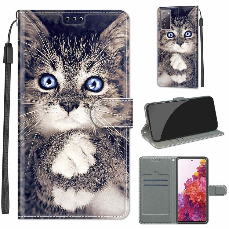 Custodia in pelle PU a vibrazione orizzontale con chiusura magnetica a disegno colorato di tensione con supporto e slot per schede, For Samsung Galaxy S20 FE 5G