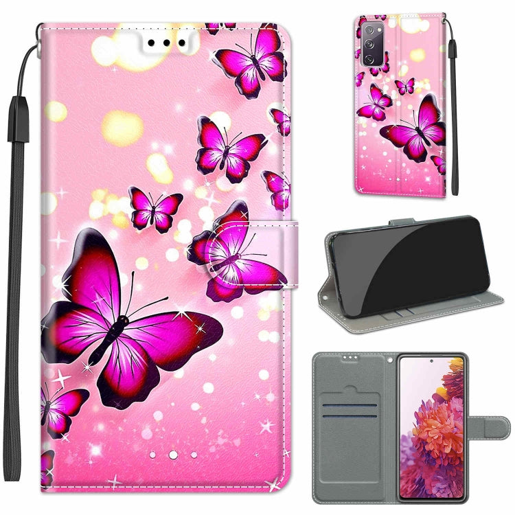 Custodia in pelle PU a vibrazione orizzontale con chiusura magnetica a disegno colorato di tensione con supporto e slot per schede, For Samsung Galaxy S20 FE 5G