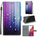 Custodia in pelle PU a vibrazione orizzontale con chiusura magnetica a disegno colorato di tensione con supporto e slot per schede, For Samsung Galaxy S20 FE 5G