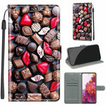 Custodia in pelle PU a vibrazione orizzontale con chiusura magnetica a disegno colorato di tensione con supporto e slot per schede, For Samsung Galaxy S20 FE 5G