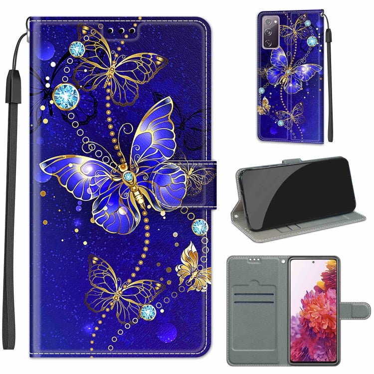 Custodia in pelle PU a vibrazione orizzontale con chiusura magnetica a disegno colorato di tensione con supporto e slot per schede, For Samsung Galaxy S20 FE 5G