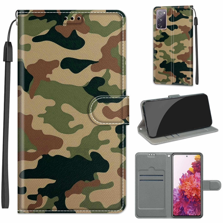 Custodia in pelle PU a vibrazione orizzontale con chiusura magnetica a disegno colorato di tensione con supporto e slot per schede, For Samsung Galaxy S20 FE 5G