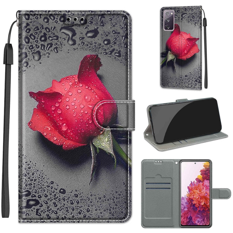 Custodia in pelle PU a vibrazione orizzontale con chiusura magnetica a disegno colorato di tensione con supporto e slot per schede, For Samsung Galaxy S20 FE 5G