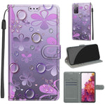 Custodia in pelle PU a vibrazione orizzontale con chiusura magnetica a disegno colorato di tensione con supporto e slot per schede, For Samsung Galaxy S20 FE 5G