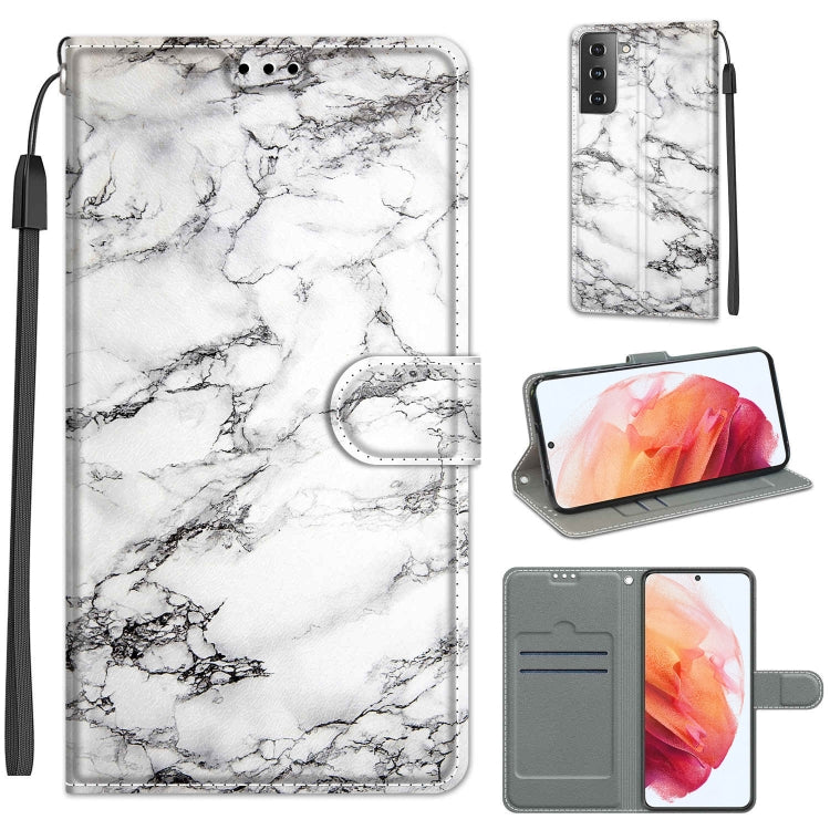 Custodia in pelle PU a vibrazione orizzontale con chiusura magnetica a disegno colorato di tensione con supporto e slot per schede, For Samsung Galaxy S21 5G