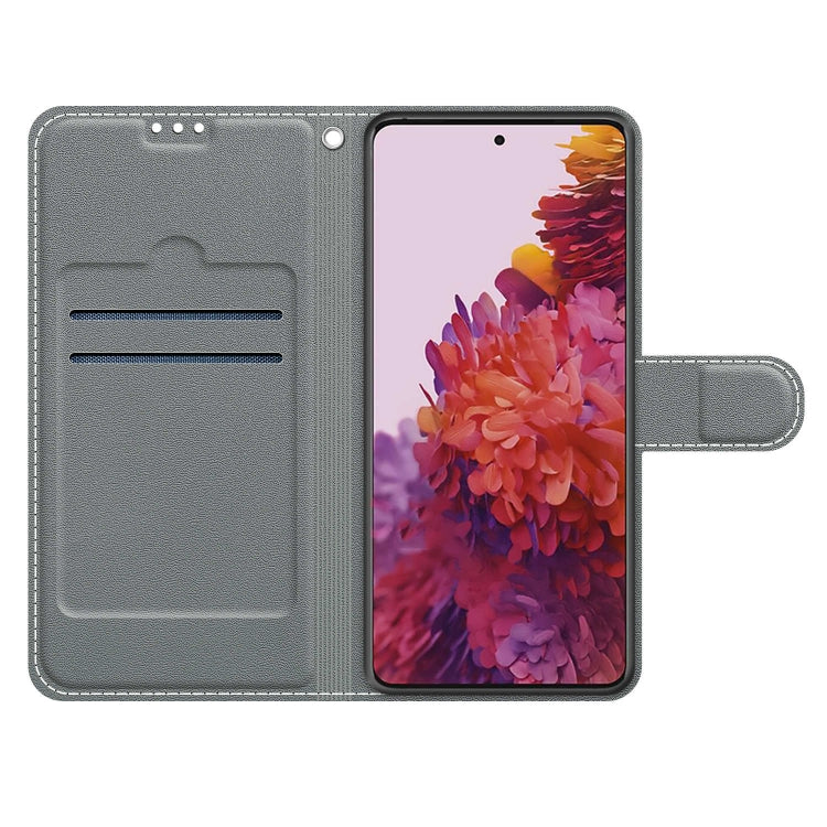 Custodia in pelle PU a vibrazione orizzontale con chiusura magnetica a disegno colorato di tensione con supporto e slot per schede, For Samsung Galaxy S21 5G