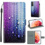Custodia in pelle PU a vibrazione orizzontale con chiusura magnetica a disegno colorato di tensione con supporto e slot per schede, For Samsung Galaxy S21 5G