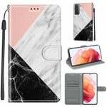 Custodia in pelle PU a vibrazione orizzontale con chiusura magnetica a disegno colorato di tensione con supporto e slot per schede, For Samsung Galaxy S21 5G