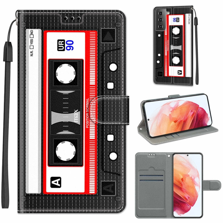 Custodia in pelle PU a vibrazione orizzontale con chiusura magnetica a disegno colorato di tensione con supporto e slot per schede, For Samsung Galaxy S21 5G