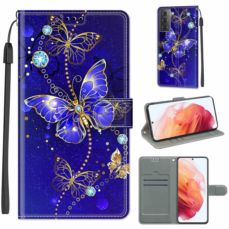 Custodia in pelle PU a vibrazione orizzontale con chiusura magnetica a disegno colorato di tensione con supporto e slot per schede, For Samsung Galaxy S21 5G
