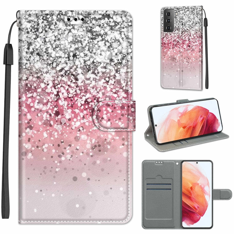 Custodia in pelle PU a vibrazione orizzontale con chiusura magnetica a disegno colorato di tensione con supporto e slot per schede, For Samsung Galaxy S21 5G