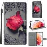 Custodia in pelle PU a vibrazione orizzontale con chiusura magnetica a disegno colorato di tensione con supporto e slot per schede, For Samsung Galaxy S21 5G