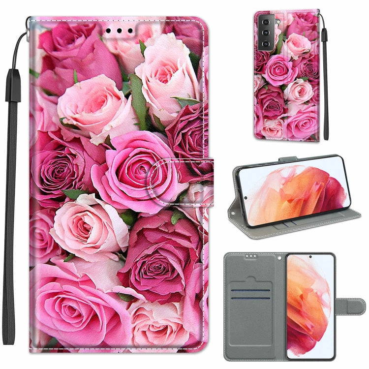 Custodia in pelle PU a vibrazione orizzontale con chiusura magnetica a disegno colorato di tensione con supporto e slot per schede, For Samsung Galaxy S21 5G