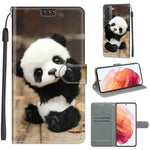 Custodia in pelle PU a vibrazione orizzontale con chiusura magnetica a disegno colorato di tensione con supporto e slot per schede, For Samsung Galaxy S21 5G