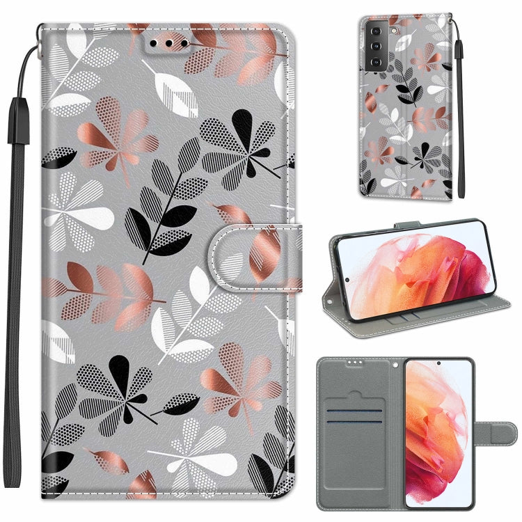 Custodia in pelle PU a vibrazione orizzontale con chiusura magnetica a disegno colorato di tensione con supporto e slot per schede, For Samsung Galaxy S21 5G