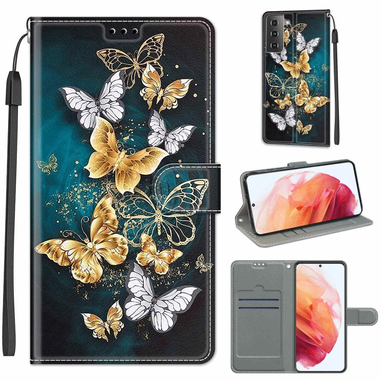 Custodia in pelle PU a vibrazione orizzontale con chiusura magnetica a disegno colorato di tensione con supporto e slot per schede, For Samsung Galaxy S21 5G