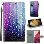 Custodia in pelle PU a vibrazione orizzontale con chiusura magnetica a disegno colorato di tensione con supporto e slot per schede, For Samsung Galaxy S21 Ultra 5G