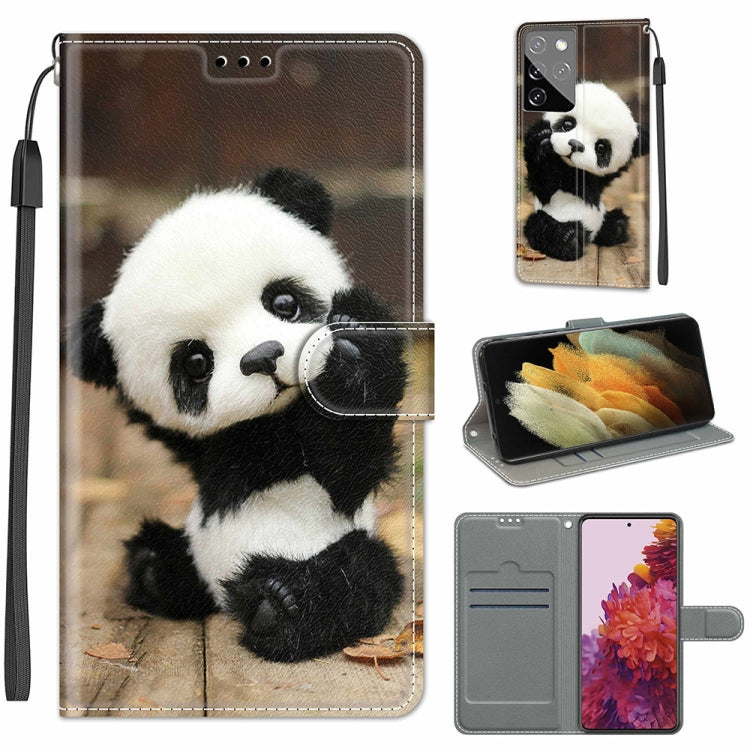 Custodia in pelle PU a vibrazione orizzontale con chiusura magnetica a disegno colorato di tensione con supporto e slot per schede, For Samsung Galaxy S21 Ultra 5G