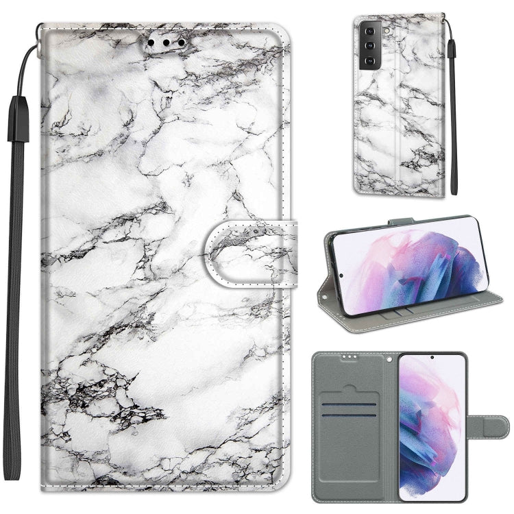 Custodia in pelle PU a vibrazione orizzontale con chiusura magnetica a disegno colorato di tensione con supporto e slot per schede, For Samsung Galaxy S21+ 5G