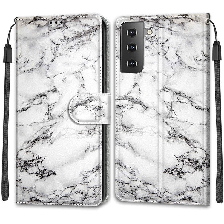 Custodia in pelle PU a vibrazione orizzontale con chiusura magnetica a disegno colorato di tensione con supporto e slot per schede, For Samsung Galaxy S21+ 5G