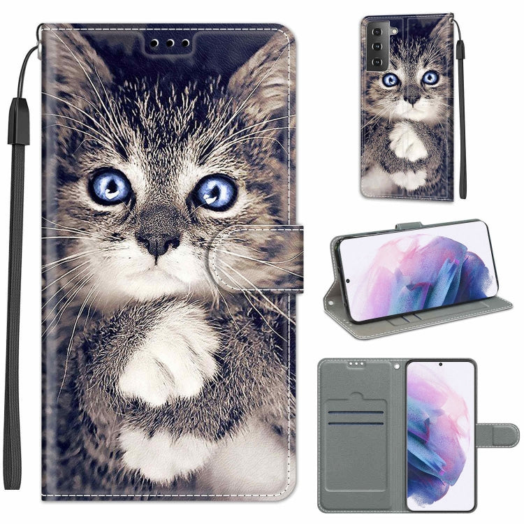 Custodia in pelle PU a vibrazione orizzontale con chiusura magnetica a disegno colorato di tensione con supporto e slot per schede, For Samsung Galaxy S21+ 5G