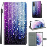 Custodia in pelle PU a vibrazione orizzontale con chiusura magnetica a disegno colorato di tensione con supporto e slot per schede, For Samsung Galaxy S21+ 5G