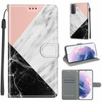 Custodia in pelle PU a vibrazione orizzontale con chiusura magnetica a disegno colorato di tensione con supporto e slot per schede, For Samsung Galaxy S21+ 5G