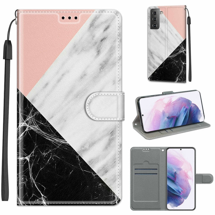 Custodia in pelle PU a vibrazione orizzontale con chiusura magnetica a disegno colorato di tensione con supporto e slot per schede, For Samsung Galaxy S21+ 5G