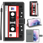 Custodia in pelle PU a vibrazione orizzontale con chiusura magnetica a disegno colorato di tensione con supporto e slot per schede, For Samsung Galaxy S21+ 5G
